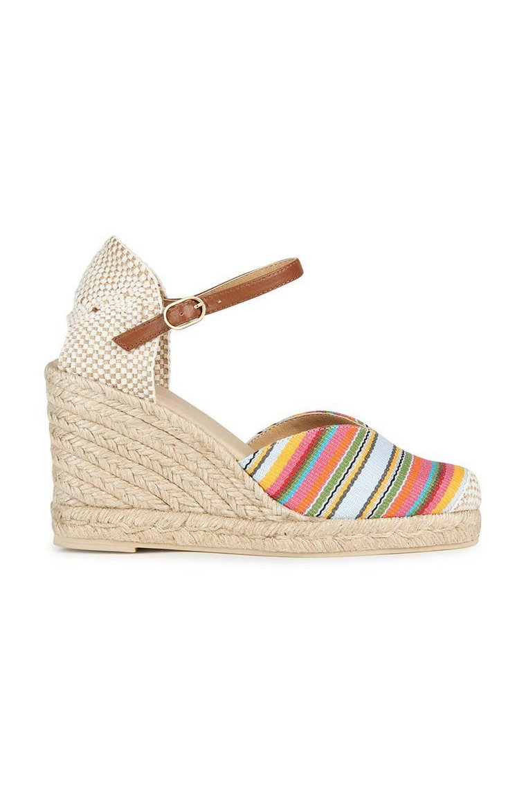 Geox espadryle D GELSA kolor beżowy na koturnie D35TPA 01143 C0G5F