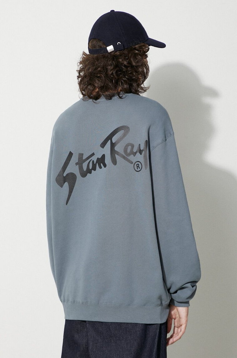 Stan Ray bluza bawełniana STAN OG CREW męska kolor szary z nadrukiem AW2314162