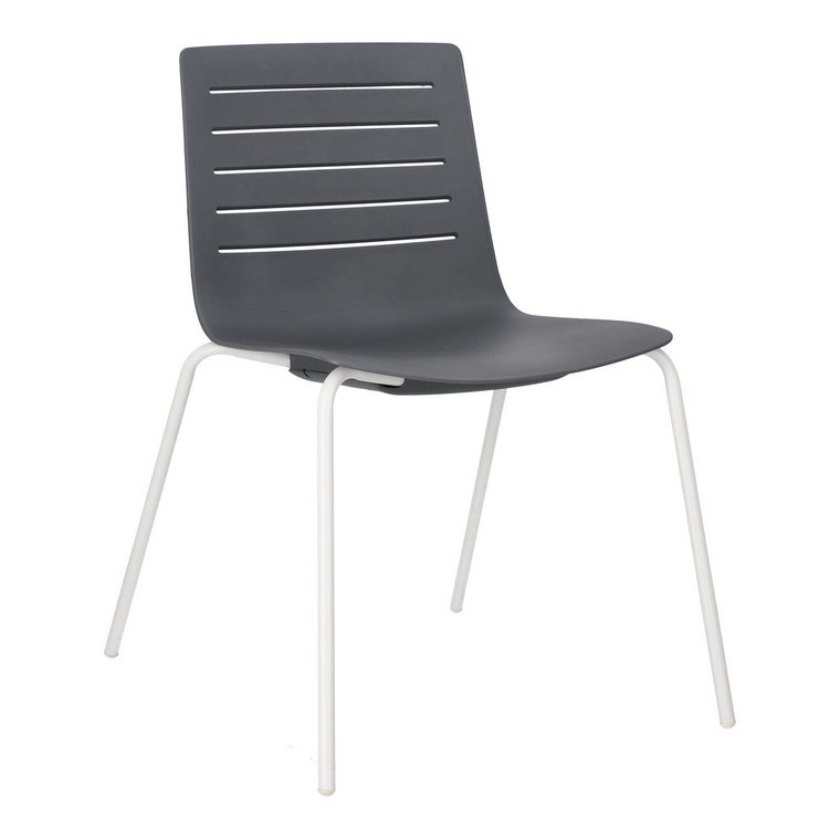 Krzesło Skin 4 szare podstawa biała z tworzywa