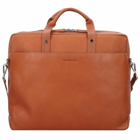 Harold's Heritage Briefcase Leather 38 cm Laptop Compartment cognac