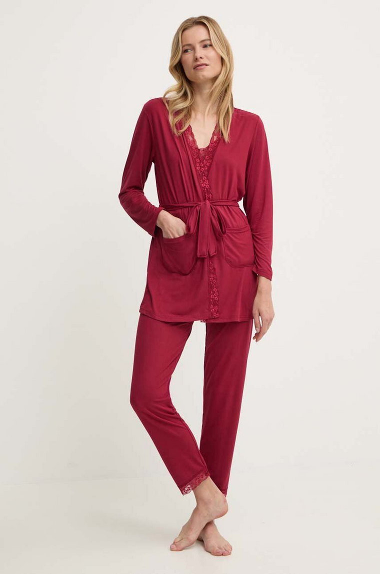 Answear Lab piżama damska kolor czerwony