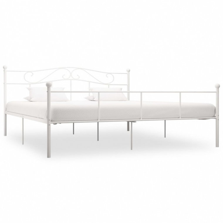 Rama łóżka, biała, metalowa, 180 x 200 cm kod: V-284521