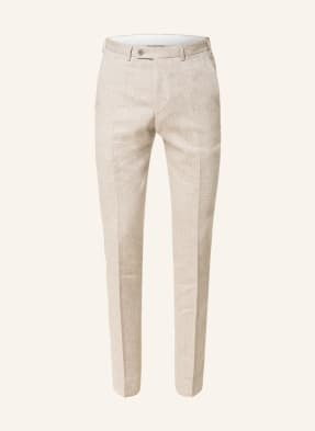 Digel Spodnie Garniturowe Franco Extra Slim Fit Z Lnem beige