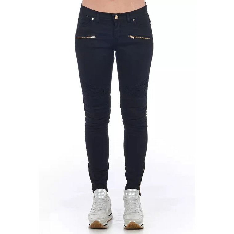 Eleganckie Biker Stretch Jeansy Frankie Morello