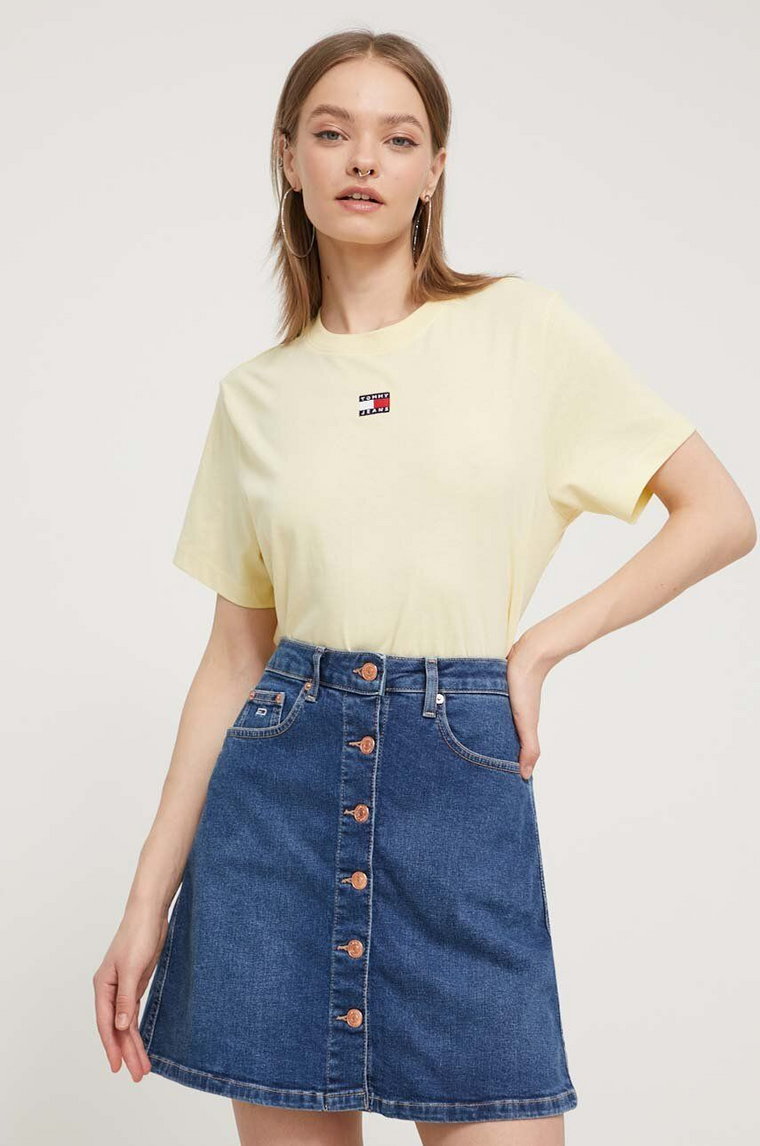 Tommy Jeans t-shirt damski kolor żółty