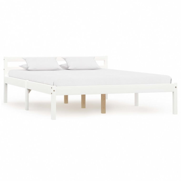Rama łóżka, biała, lite drewno sosnowe, 120 x 200 cm kod: V-283186