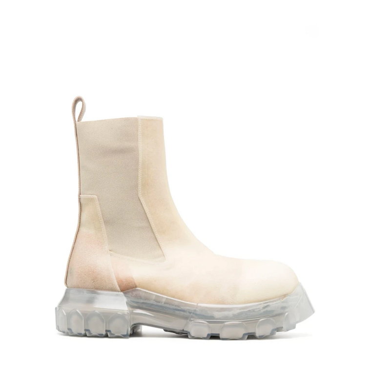 Naturalny Clear Beatle Bozo Tractor Buty Rick Owens