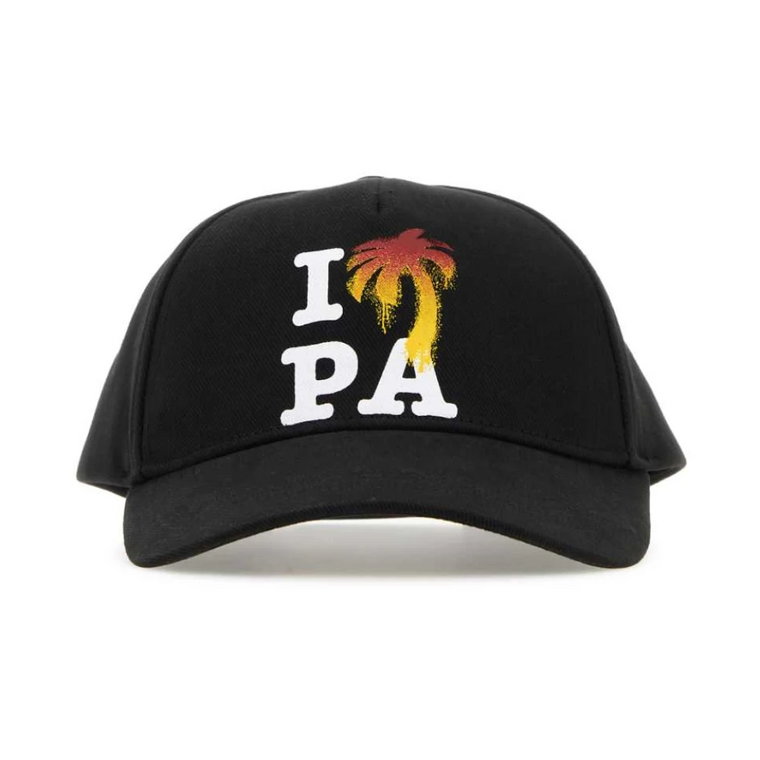 Czarna bawełniana czapka baseballowa - Klasyczny styl Palm Angels