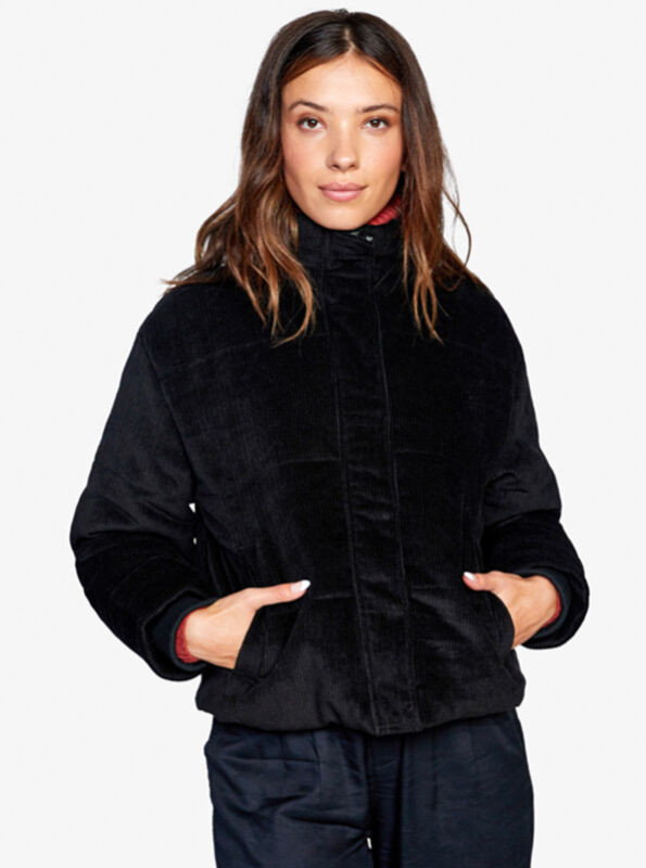 RVCA EEZEH PUFFER TRUE BLACK wiosna kurtki kobiety - XS