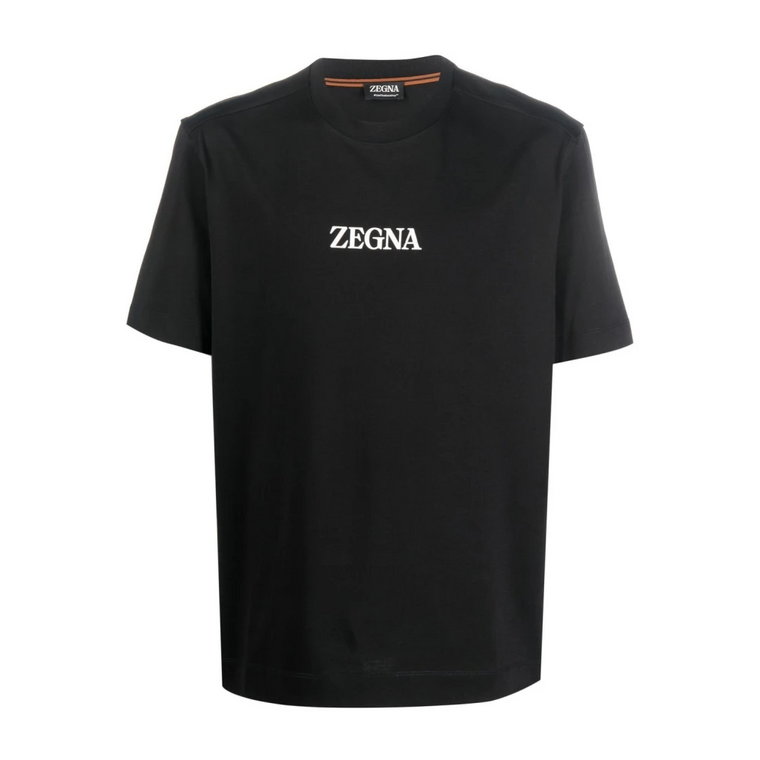 Czarna Bawełniana Koszulka Zegna Ermenegildo Zegna