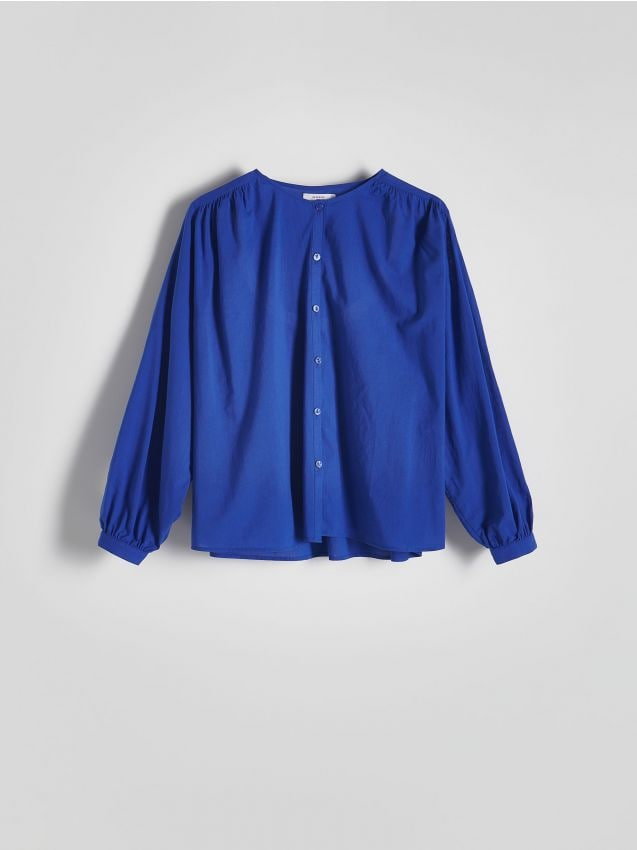 Reserved - Koszula z bawełny - niebieski