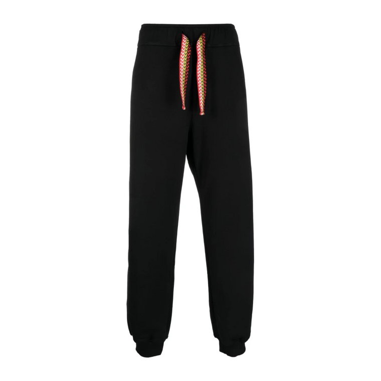 Czarne bawełniane spodnie treningowe z wiązaniem Lanvin