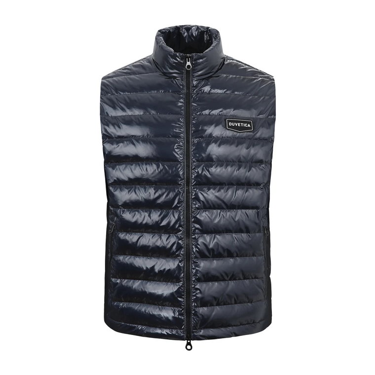 Lekki Granatowy High-Neck Down Vest Duvetica