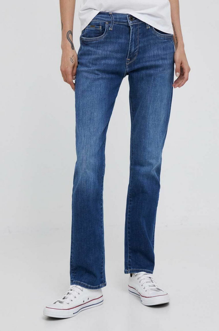 Pepe Jeans jeansy damskie kolor niebieski