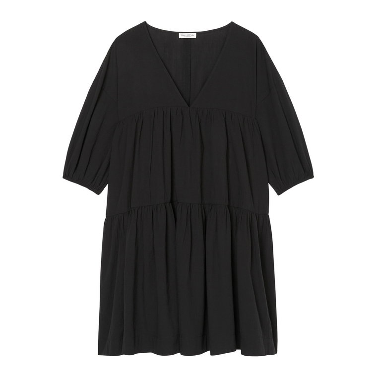 Voluminous crinkle cotton tiered dress Marc O'Polo