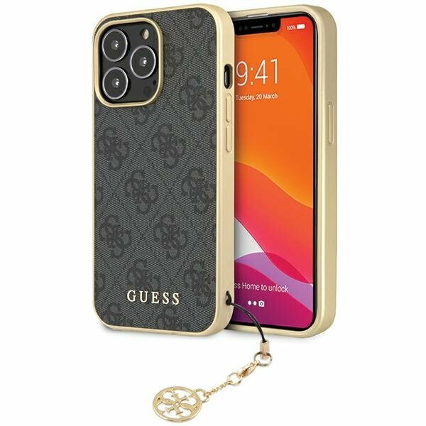 Guess GUHCP14LGF4GGR iPhone 14 Pro 6,1" szary/grey hardcase 4G Charms Collection