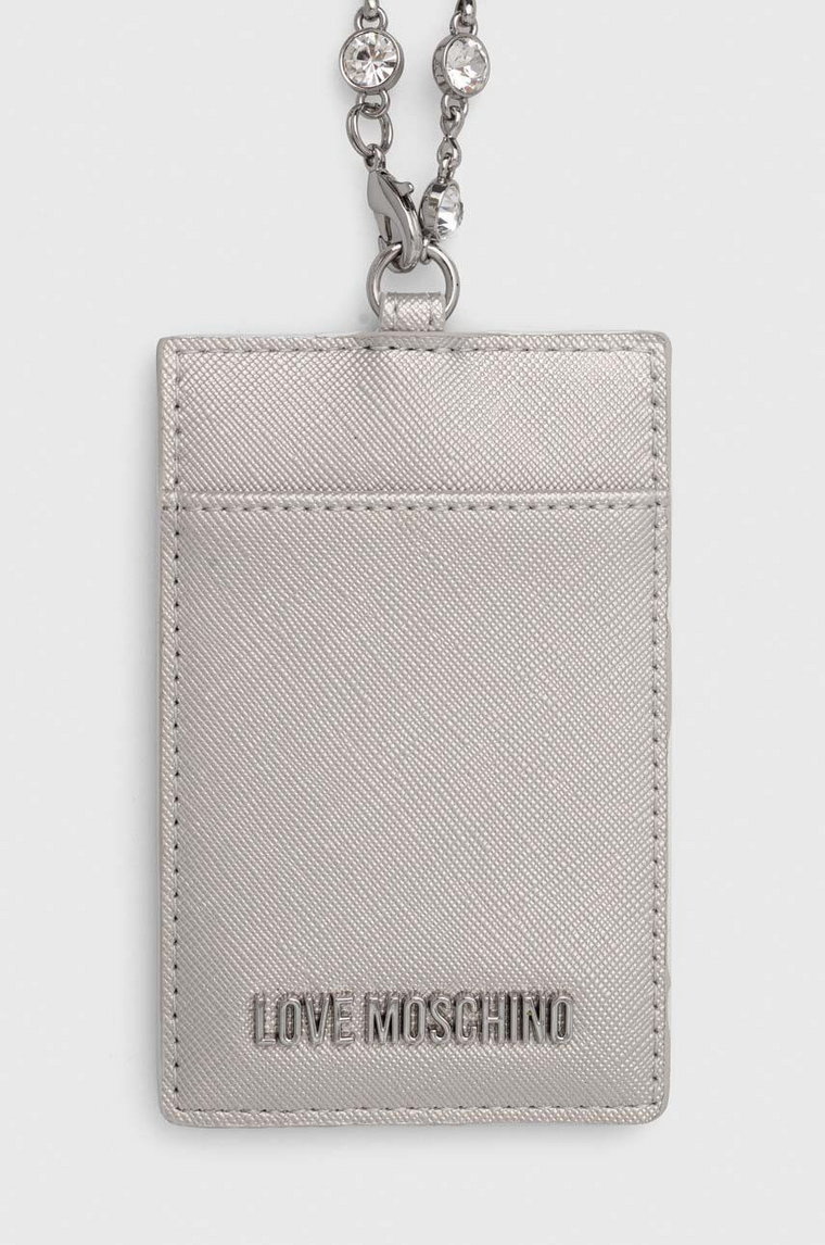 Love Moschino etui na karty kolor srebrny