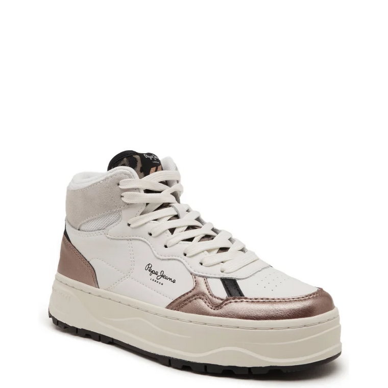 Pepe Jeans London Sneakersy KORE BASKET W | z dodatkiem skóry