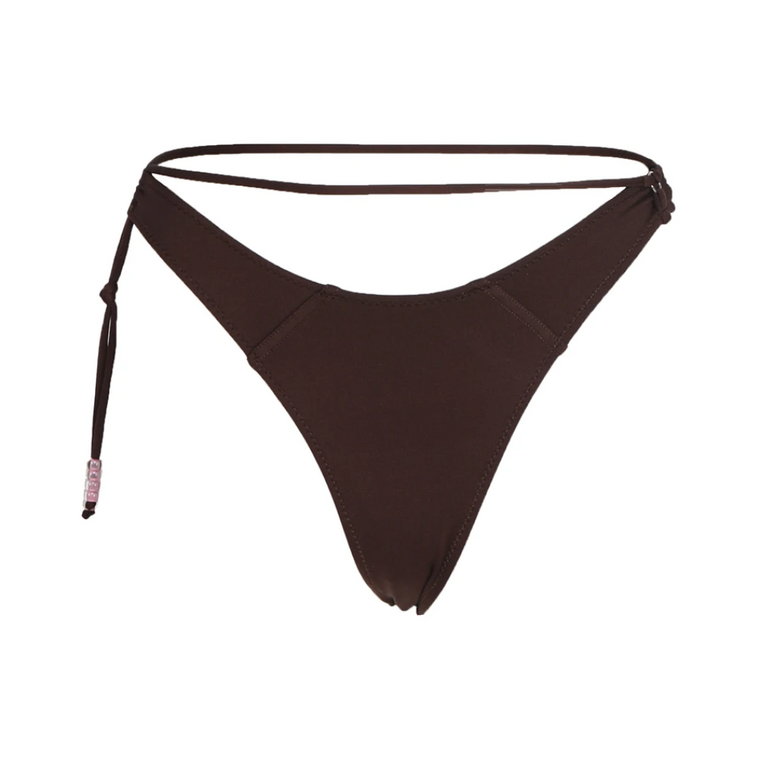 Eleganckie ciemnobrązowe majtki bikini Jacquemus