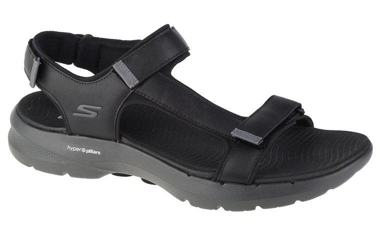 Skechers Go Walk 6 Sandal 229126-BKGY, Męskie, Czarne, sandały, syntetyk, rozmiar: 43,5