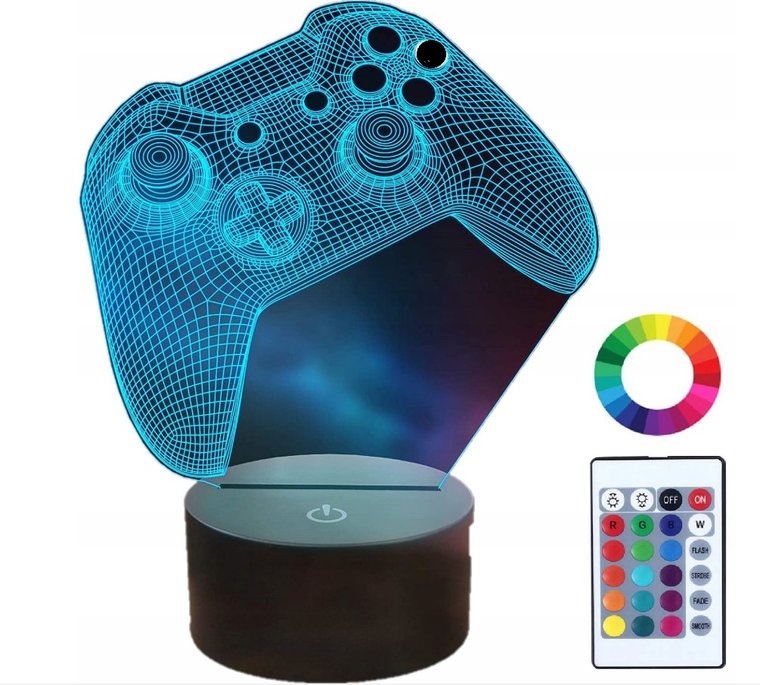 Lampka Nocna z Imieniem 3D Grawer GAME PAD XBOX PS