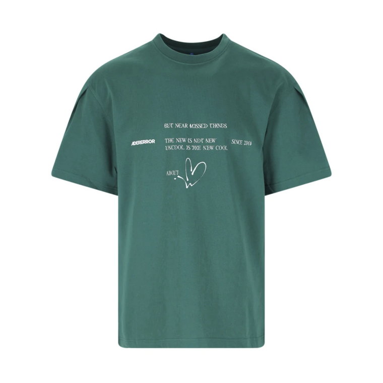Zielony T-shirt z Nadrukiem Ader Error