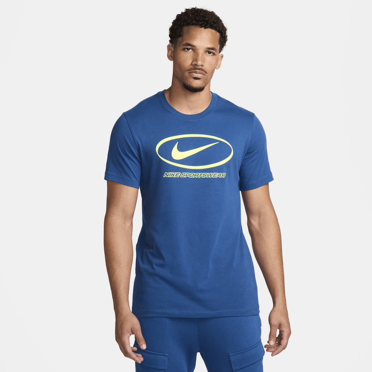 Męski T-shirt z nadrukiem Nike Sportswear - Niebieski