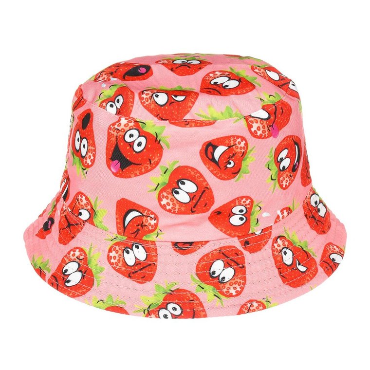 Kapelusz dwustronny bucket hat czapka czarna truskawka kap-m-29