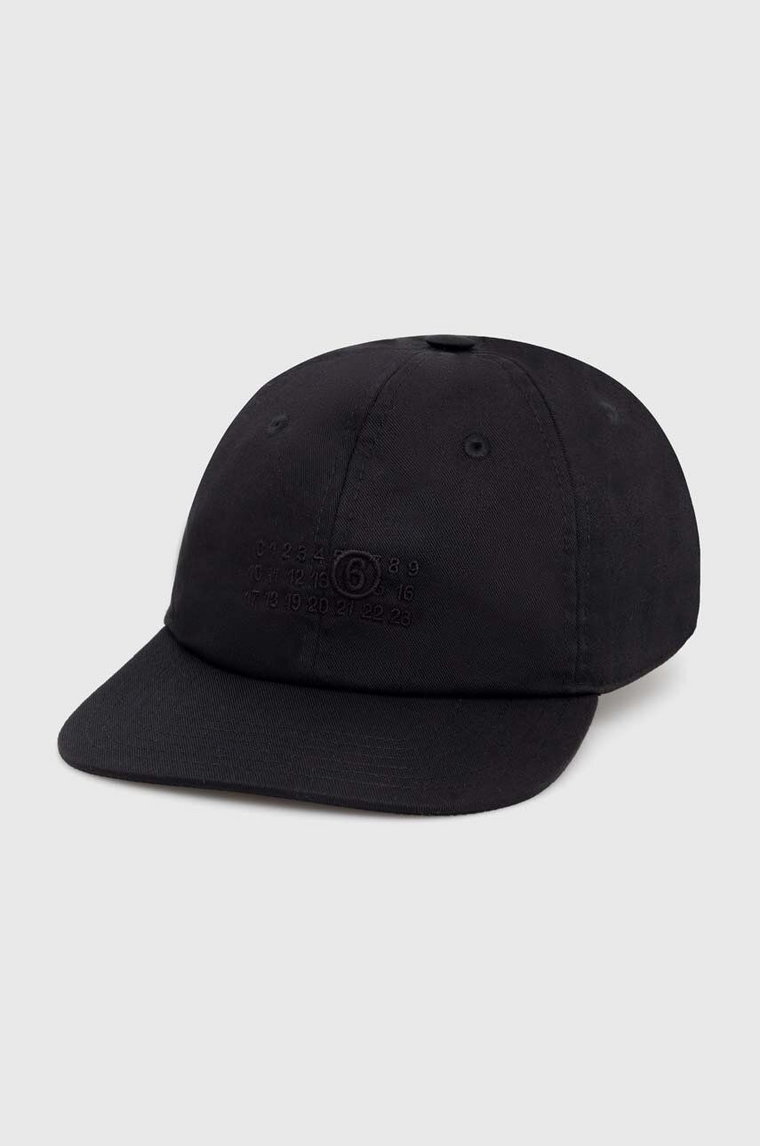 MM6 Maison Margiela czapka z daszkiem kolor czarny gładka SH0TC0002