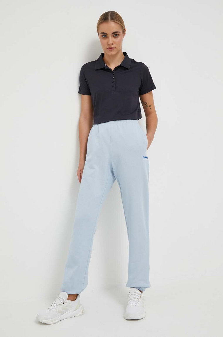 Hummel spodnie dresowe kolor niebieski melanżowe