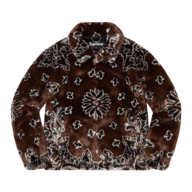 Kurtka Bomberowa z Faux Fur Bandana Brązowa Supreme