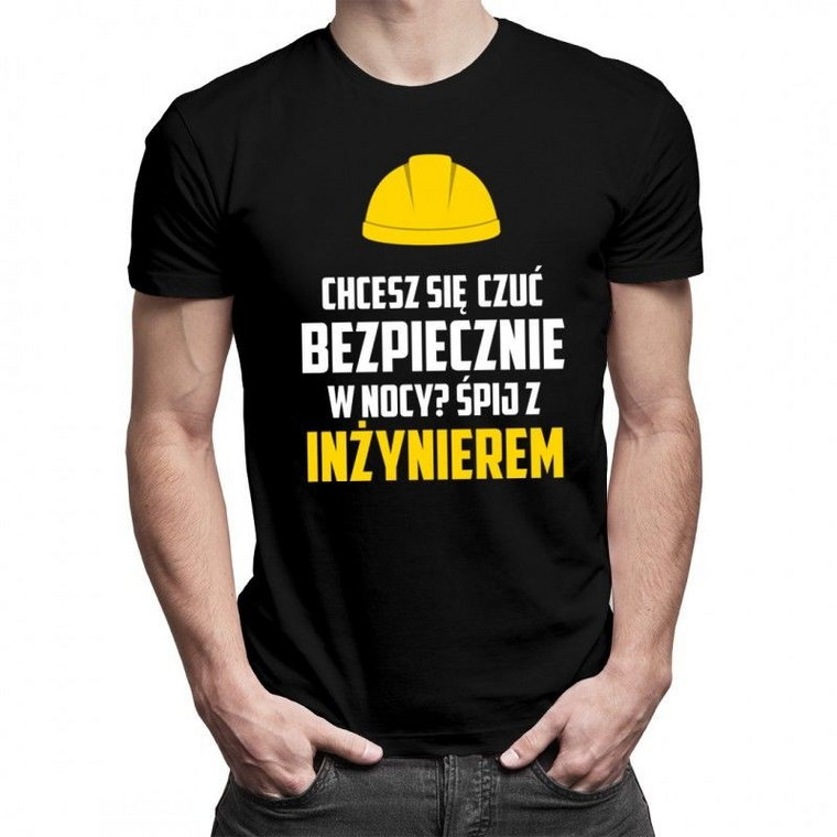 Śpij z inżynierem - męska koszulka z nadrukiem