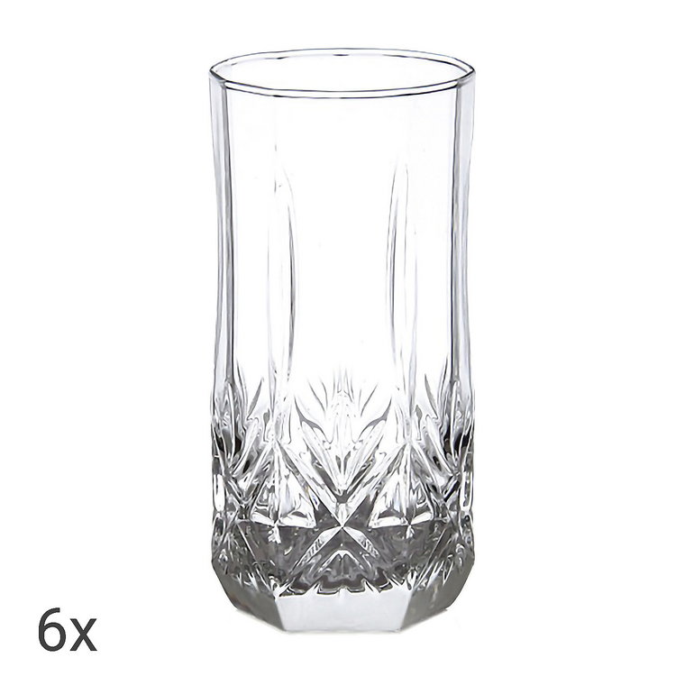 Komplet 6 szklanek wysokich Luminarc Brighton, 310 ml, dekorowane