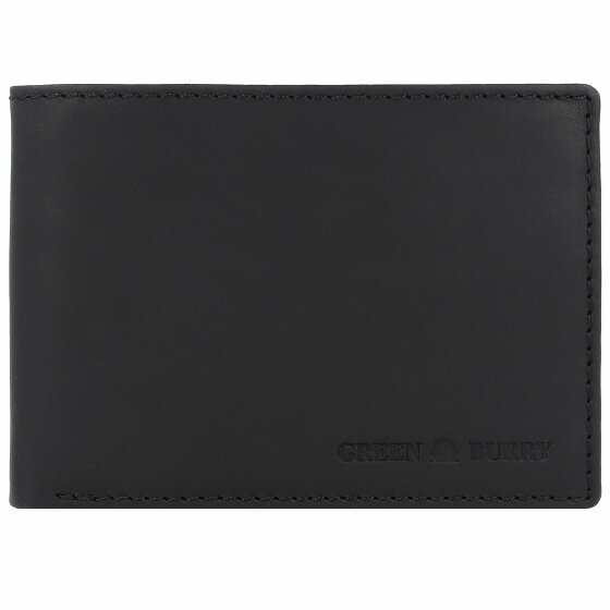 Greenburry Pure Black Portfel Ochrona RFID Skórzany 12.5 cm black