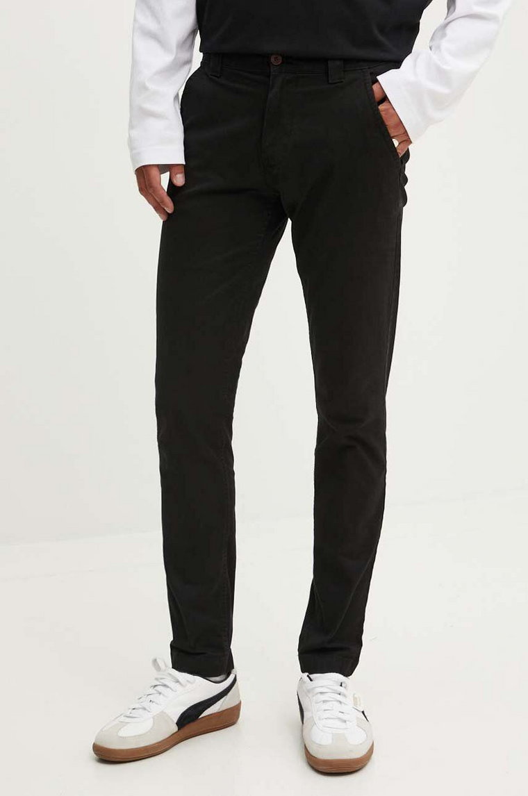 Tommy Jeans spodnie męskie kolor czarny dopasowane
