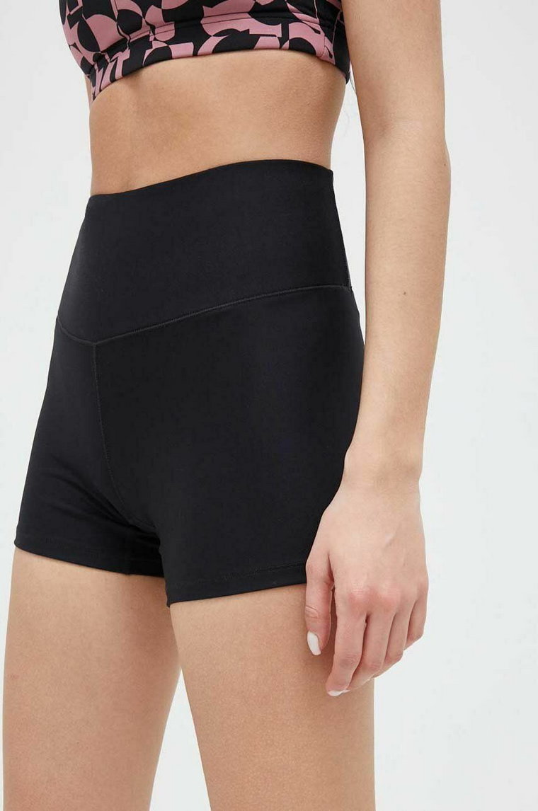 Casall szorty treningowe kolor czarny gładkie high waist