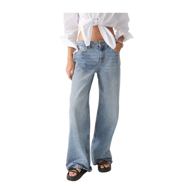 Jasnoniebieskie szerokie jeansy - Model Elgo Ba&Sh