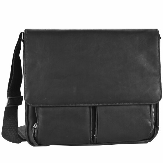Dermata Messenger Leather 40 cm Laptop Compartment schwarz