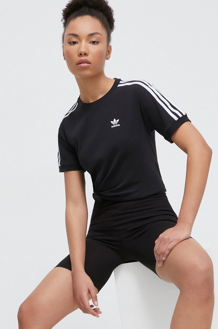 adidas Originals t-shirt 3-Stripes damski kolor czarny IU2420