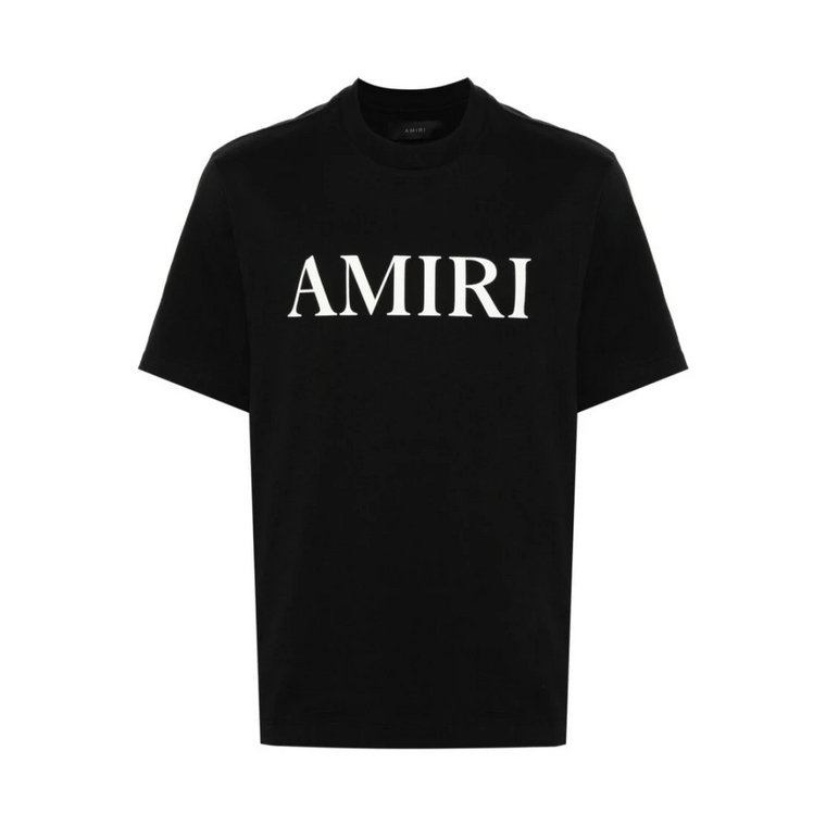 Czarna Bawełniana Koszulka z Logo Amiri