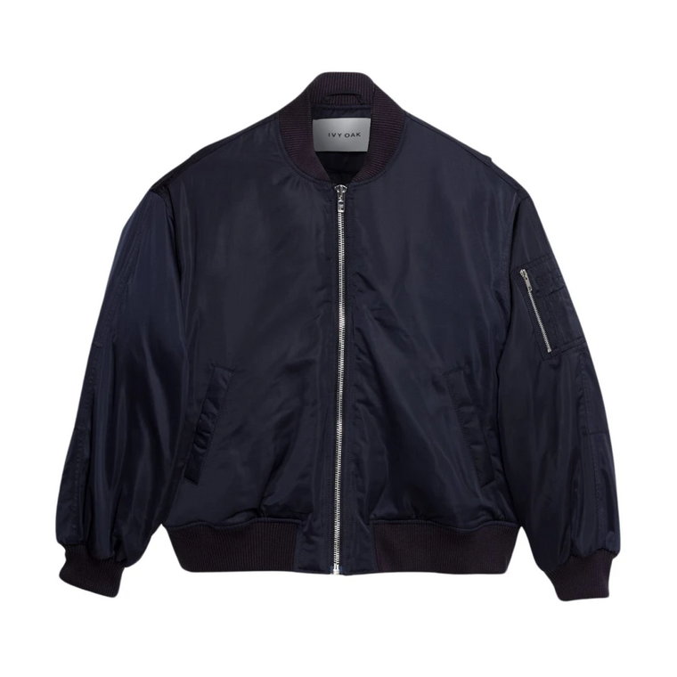 Oversized Bomber Jacket Dark Navy Blue IVY OAK