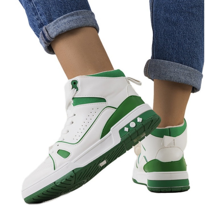 Zielone sneakersy za kostkę Megatheo