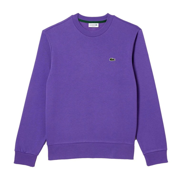 Fioletowy Sweter z Okrągłym Dekoltem Sh9608 Lacoste