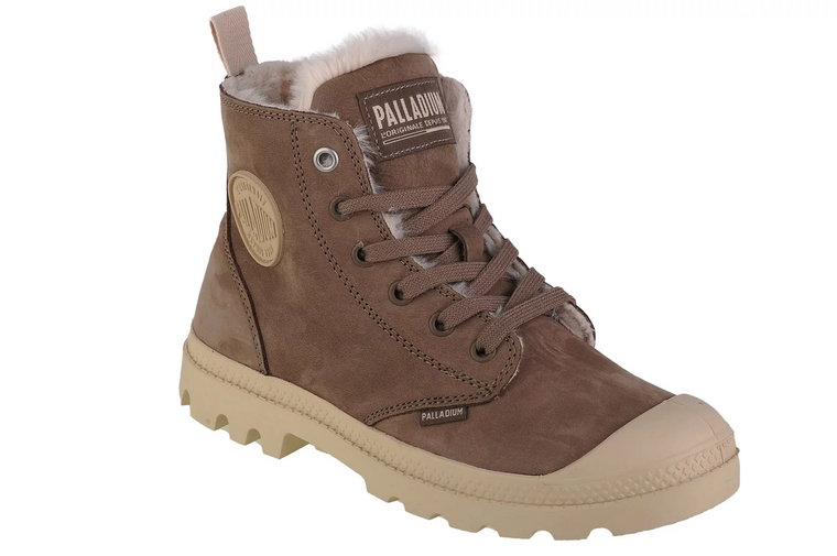 Palladium Pampa Hi Zip WL 95982-212-M, Damskie, Brązowe, buty sneakers, nubuk, rozmiar: 37