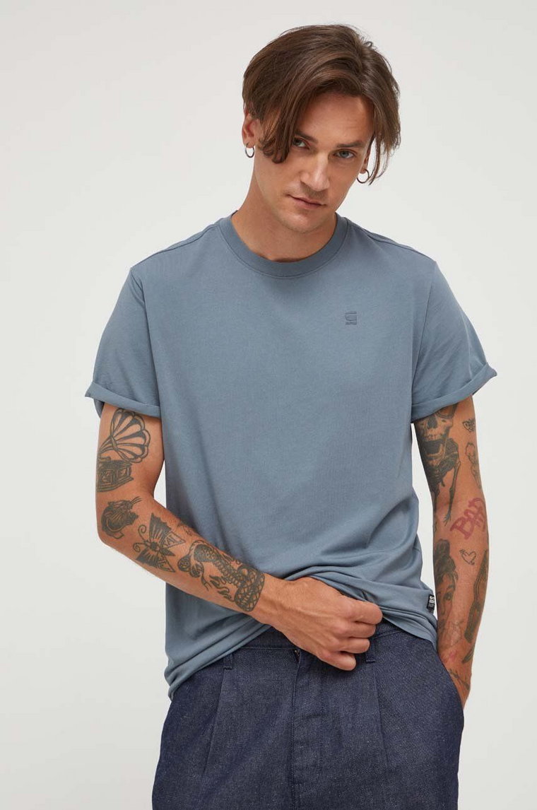 G-Star Raw t-shirt bawełniany kolor szary gładki