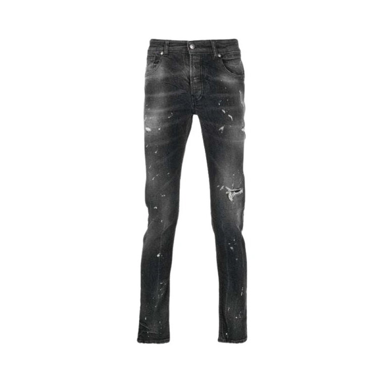 Wąskie jeansy z pętelkami na pasek i kieszeniami John Richmond