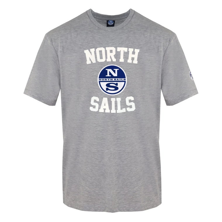 Męska koszulka z nadrukiem w jednolitym kolorze North Sails