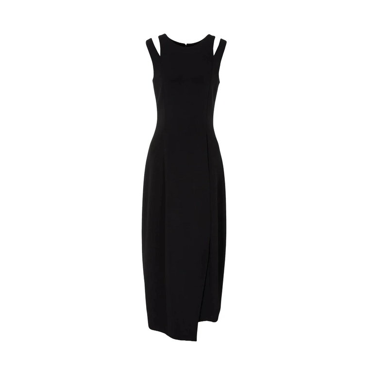 Czarna Sukienka z Wycięciami na Ramionach Giorgio Armani