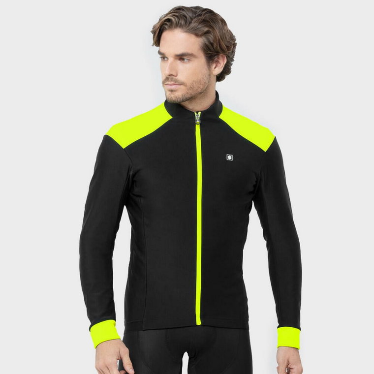 Mężczyzna Kolarstwo Męska kurtka rowerowa softshell J1 Domestique Czarny