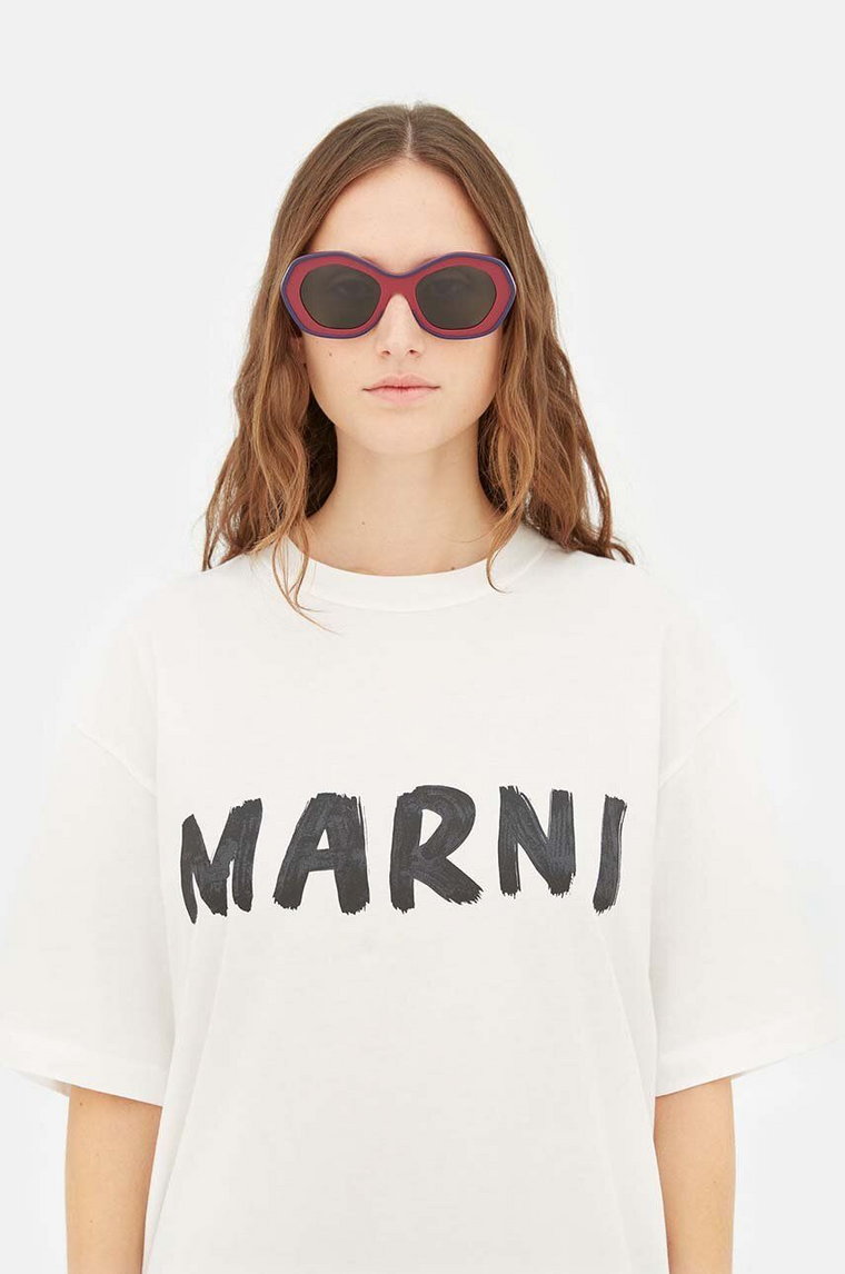 Marni okulary przeciwsłoneczne Ulawun Vulcano Bordeaux damskie kolor bordowy EYMRN00024.002.YAL